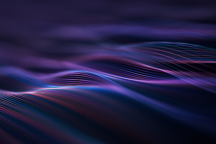 Motion lines in blue and purple