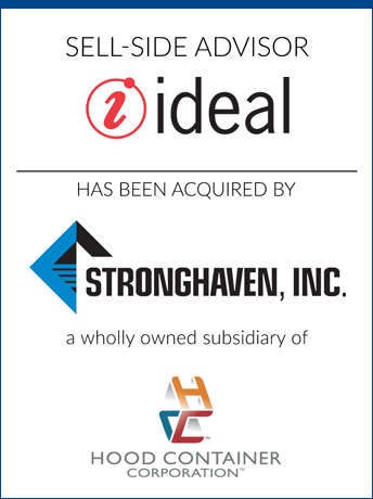 tombstone - sell-side transaction Ideal Box Company Stronghaven Hood Container Corporation logo