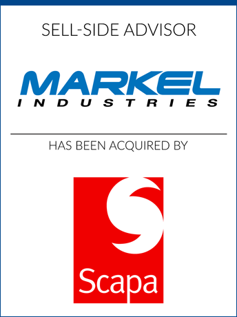 tombstone - sell-side transaction Markel Industries Scapa Group, plc logo