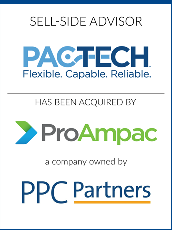 tombstone - sell-side transaction Pactech Packaging ProAmpac PPC Partners logo